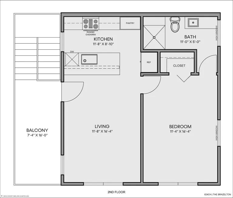 The Brazelton floorplan, unit above